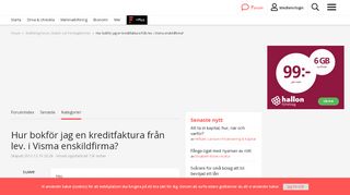 
                            12. Hur bokför jag en kreditfaktura från lev. i Visma enskildfirma?