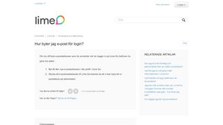 
                            9. Hur byter jag e-post för login? – Lime FAQ