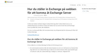 
                            1. Hur du ställer in Exchange på webben för att ... - Microsoft Support