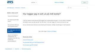 
                            4. Hur loggar jag in och ut på mitt konto? – AXS Hjälpcenter