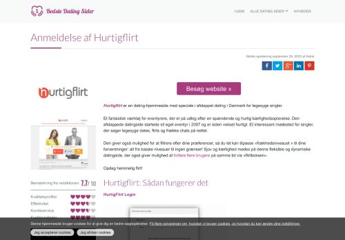
                            6. Hurtigflirt Anmeldelse | Bedste Datingsider Danmark