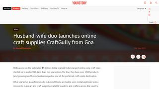 
                            13. Husband-wife duo launches online craft supplies CraftGully from Goa