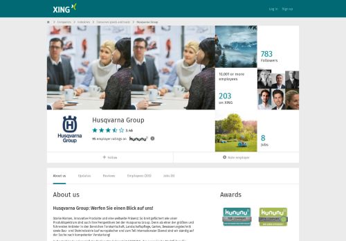 
                            8. Husqvarna Group als Arbeitgeber | XING Unternehmen