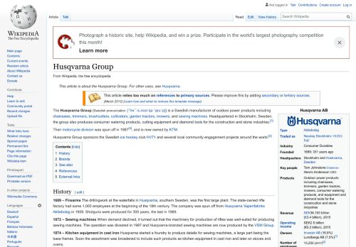 
                            10. Husqvarna Group - Wikipedia
