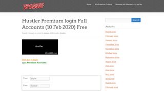 
                            1. Hustler Premium login Full Accounts (21 Dec 2018) Free - xpassgf