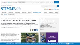 
                            10. Hutbranche profitiert von heißem Sommer - STIMME.de