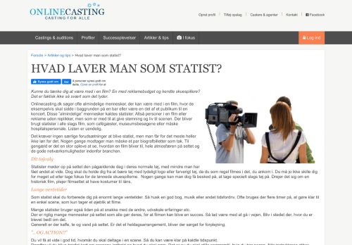 
                            7. Hvad laver man som statist? - For statister | Onlinecasting.dk