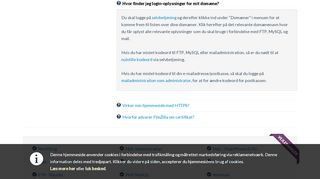 
                            1. Hvor finder jeg login-oplysninger for mit domæne? - Webdomain