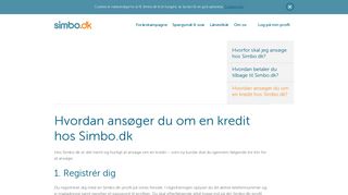 
                            2. Hvordan ansøger du om en kredit hos Simbo.dk | Simbo.dk
