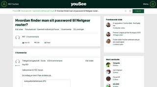 
                            10. Hvordan finder man sit password til Netgear router? - YouSee Forum