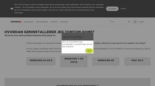 
                            12. Hvordan geninstallerer jeg TomTom HOME? - Startside for support