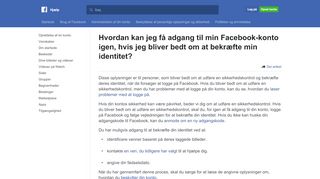 
                            9. Hvordan kan jeg få adgang til min konto igen, hvis jeg ... - Facebook