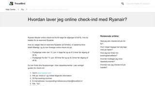 
                            8. Hvordan laver jeg online check-ind med Ryanair? – Help Center