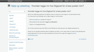 
                            5. Hvordan logge inn hos Digipost for å lese posten min? | eid.difi.no