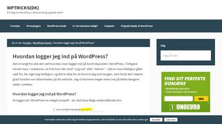 
                            5. Hvordan logger jeg ind på WordPress? - WPTricks - Hjælp til WordPress