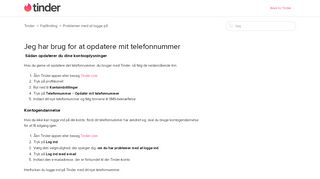 
                            4. Hvordan opdaterer jeg mit telefonnummer? – Tinder
