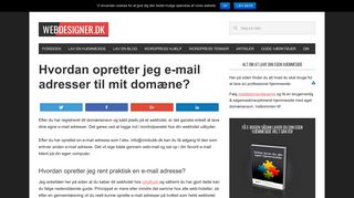 
                            8. Hvordan opretter jeg e-mail adresser til mit domæne?