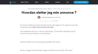 
                            2. Hvordan sletter jeg min annonce ? | Saxis virksomhedsbørs blog