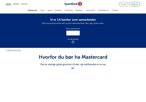 
                            3. Hvorfor du bør ha MasterCard - SpareBank 1
