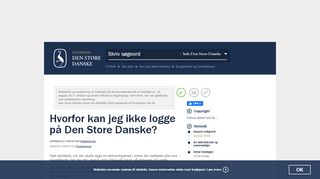 
                            11. Hvorfor kan jeg ikke logge på Den Store Danske? | Gyldendal - Den ...