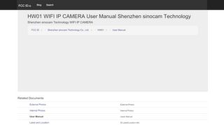 
                            10. HW01 WIFI IP CAMERA User Manual Shenzhen sinocam Technology ...