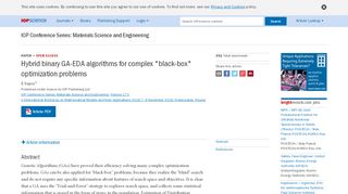
                            9. Hybrid binary GA-EDA algorithms for complex 