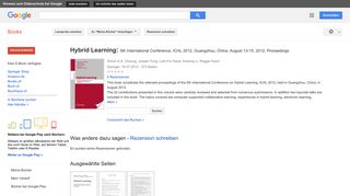 
                            11. Hybrid Learning: 5th International Conference, ICHL 2012, Guangzhou, ...