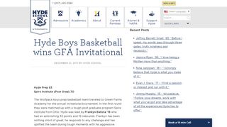 
                            9. Hyde Boys Basketball wins GFA Invitational – Hyde School