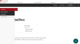 
                            13. Hydro-Québec | The Canadian Encyclopedia