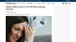 
                            12. Hydro utility issues $700 bill after making mistake | Woodstock ...