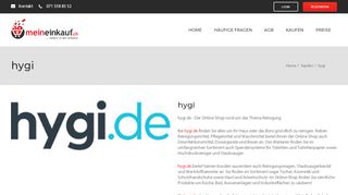 
                            13. hygi Im Online-Shop hygi.de finden Sie allerlei ... - zu MeinEinkauf.ch