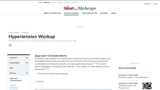 
                            7. Hypertension Workup: Approach Considerations, Baseline ...