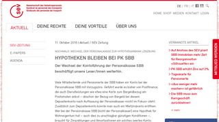 
                            12. Hypotheken bleiben bei PK SBB : SEV-Online