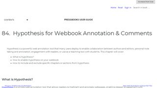 
                            10. Hypothesis for Webbook Annotation & Comments – Pressbooks User ...