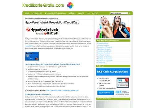 
                            13. HypoVereinsbank Prepaid UniCreditCard - Kreditkarte gratis