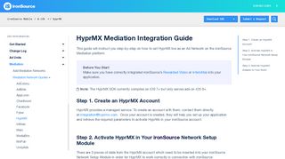 
                            4. HyprMX Mediation Integration Guide - IronSource Knowledge Center