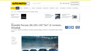 
                            10. Hyundai Tucson, i10, i20 e i30 “Go!”, le versioni... Mondiali - News ...