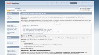 
                            2. I accidentally lost my admin account! What can I do? - SMF Online ...