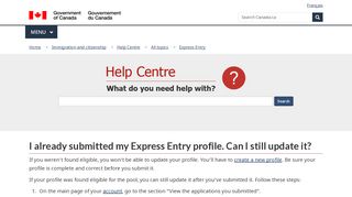 
                            7. I already submitted my Express Entry profile. Can I still update it?