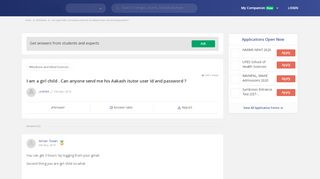 
                            7. I am a girl child . Can anyone send me his Aakash itutor user Id and ...