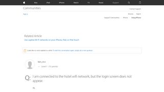 
                            7. I am connected to the hotel wifi network,… - Apple Community