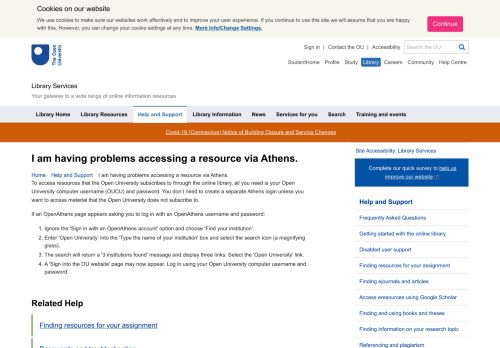 
                            9. I am having problems accessing a resource via Athens. | Library ...