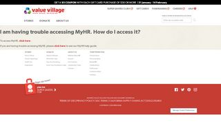 
                            7. I am having trouble accessing MyHR. How do I access it? | Value Village