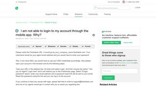 
                            12. I am not able to login to my account through the mobile app. Why ...