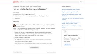 
                            3. I am not able to sign into my gmail account? - Quora