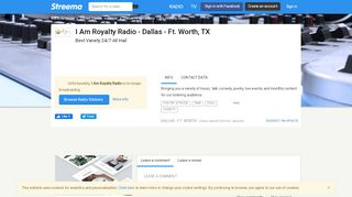 
                            7. I AM ROYALTY RADIO - Dallas - Ft. Worth, TX - Listen Online - Streema