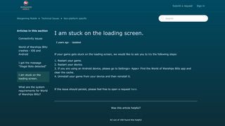
                            10. I am stuck on the loading screen. – Wargaming Mobile