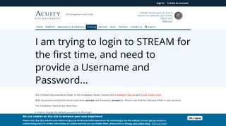 
                            6. I am trying to login to STREAM for the first time, and need to provide a ...