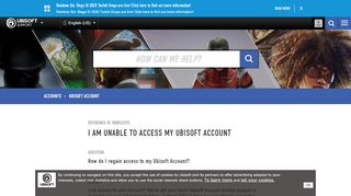 
                            1. I Am Unable to Access My Ubisoft Account - Ubisoft Support