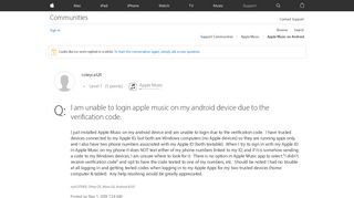 
                            8. I am unable to login apple music on my an… - Apple Community